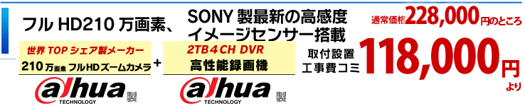 フルHDカメラ210万画素　SONY製イメージセンサー搭載